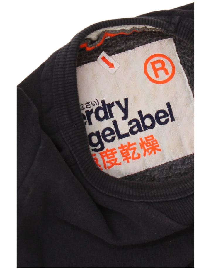 SUPERDRY Męski sweterek dresowy, mały, granatowy, bawełniany