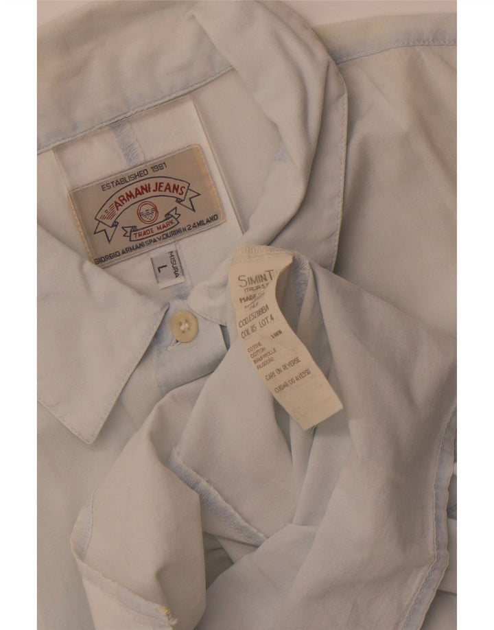 Damska koszula bez rękawów Armani Jeans UK 14, duża, niebieska, bawełniana