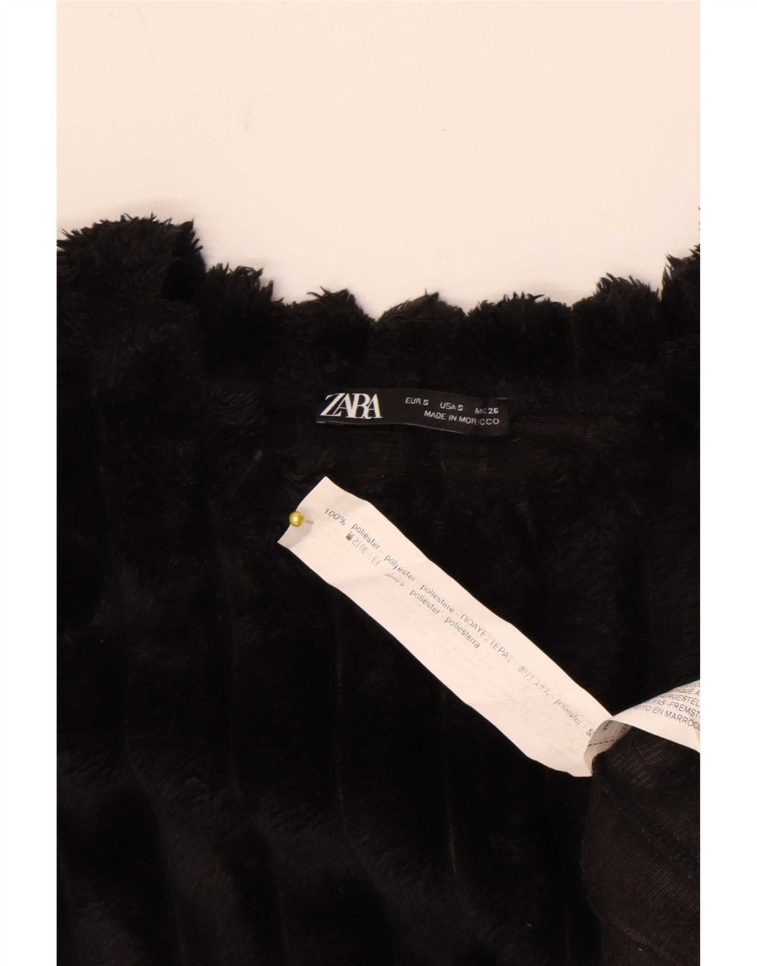 Damski sweter oversize Zara z polaru UK 8, mały, czarny poliester