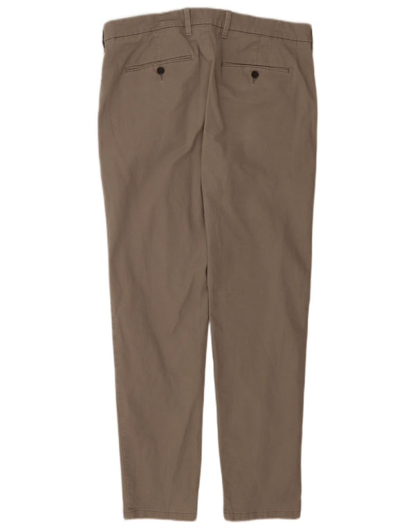 Marks & Spencer Męskie spodnie Chino Slim Fit W34 L31 Szara bawełna