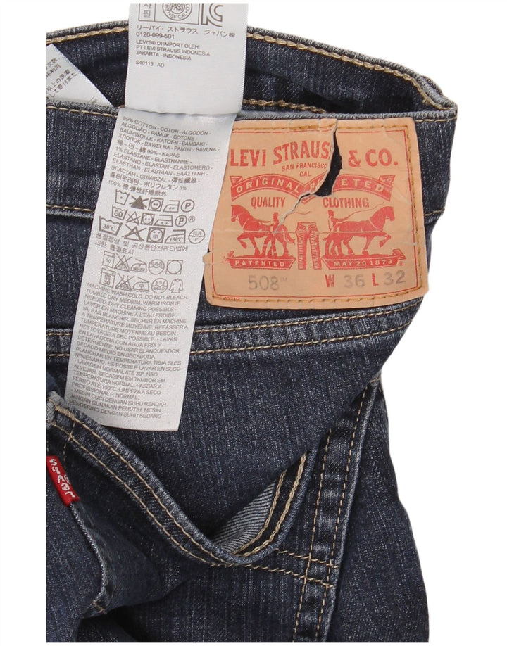 Męskie jeansy Levi's 508 Slim W36 L32 Granatowa bawełna