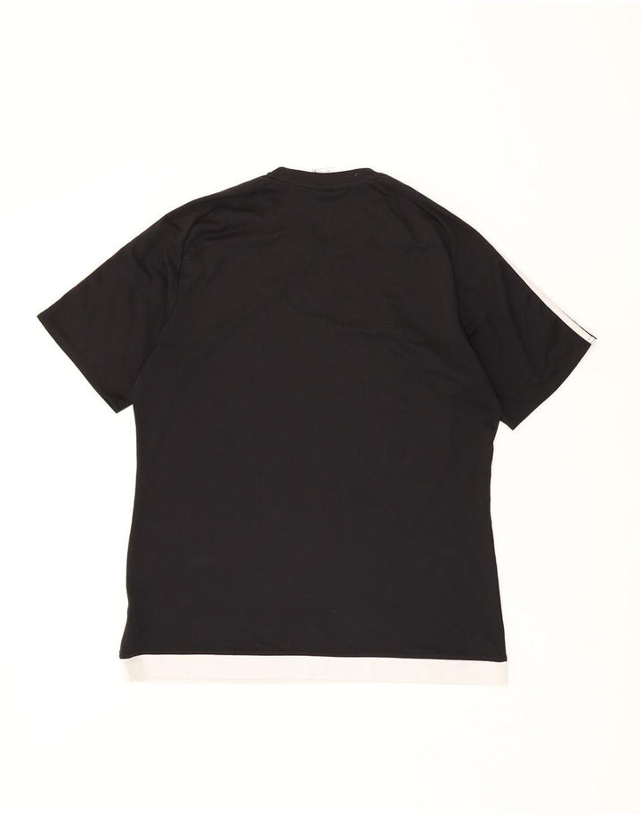 Męski T-shirt ADIDAS Climalite, duży, czarny poliester z blokami kolorów