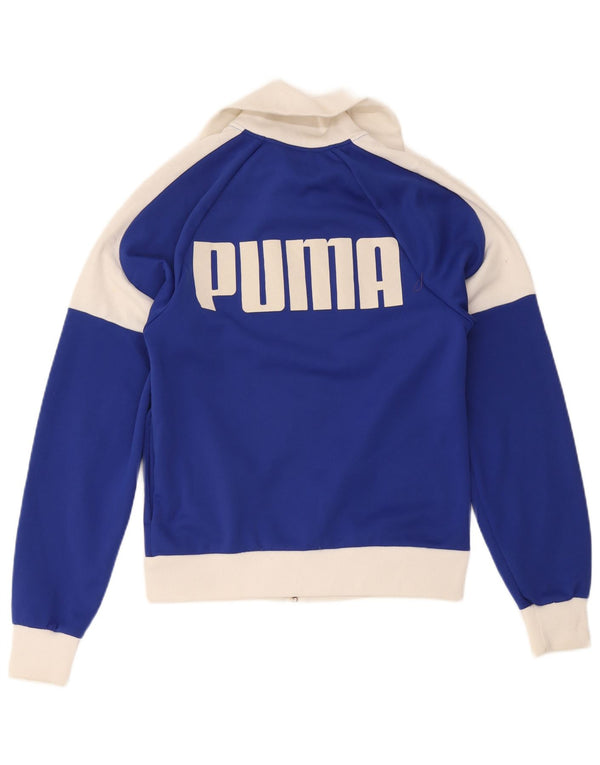 Męska bluza dresowa Puma z grafiką, mała, niebieska, poliestrowa z blokami kolorów
