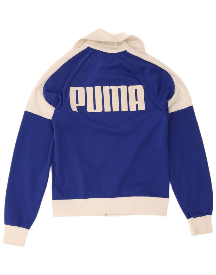 Męska bluza dresowa Puma z grafiką, mała, niebieska, poliestrowa z blokami kolorów