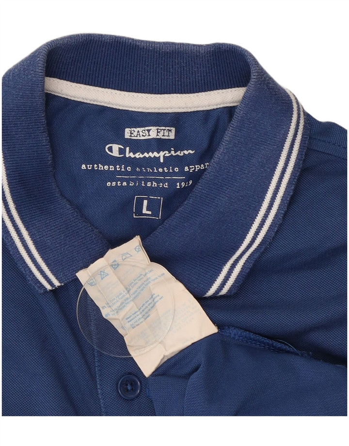 Męska koszulka polo Champion Easy Fit, duża, niebieska, bawełniana