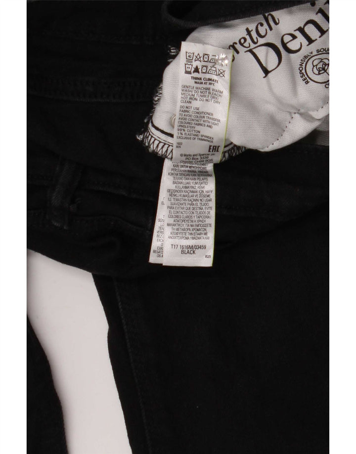 Marks & Spencer Męskie proste dżinsy W32 L33 Czarne bawełniane