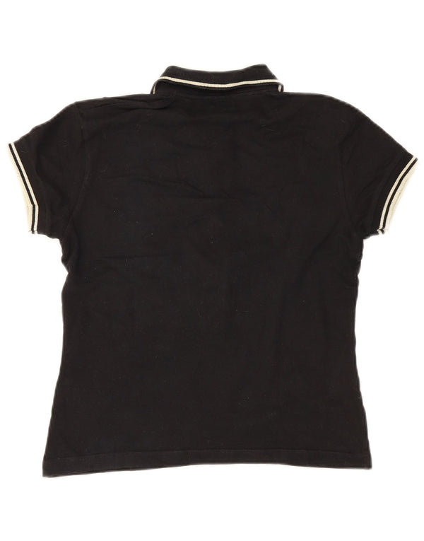 Damska koszulka polo Lee Crop UK 14, duża, czarna, bawełniana