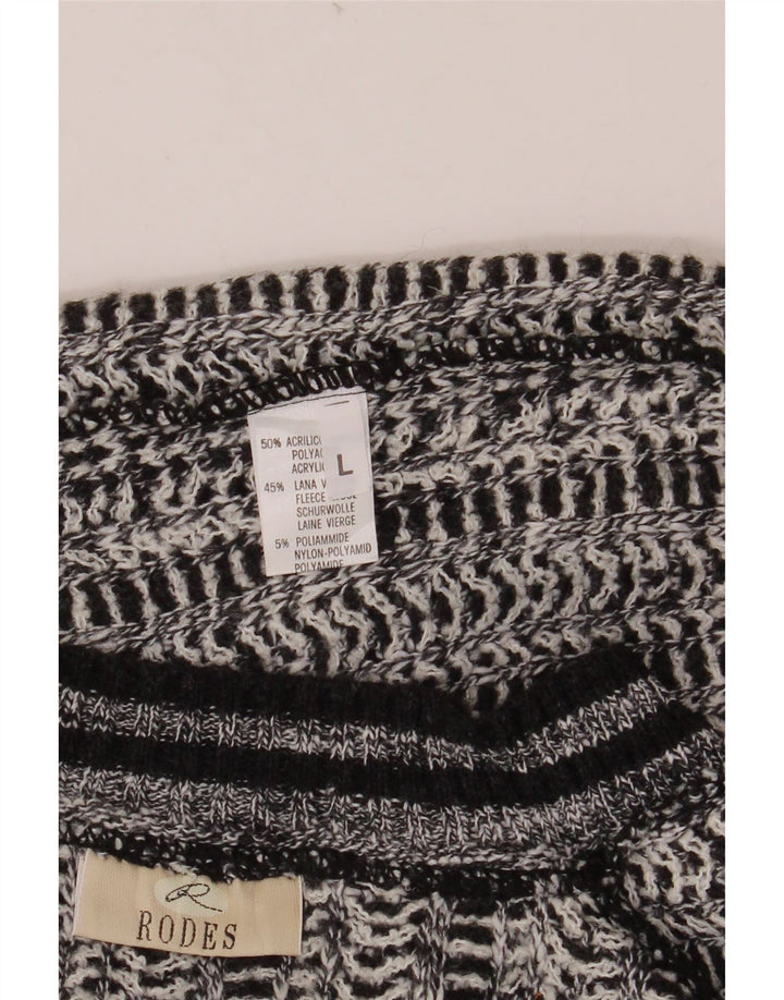 Męski sweter RODES z dekoltem w kształcie litery V, duży, akrylowy, w szare paski