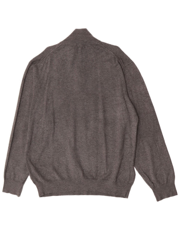 Męski sweter z zamkiem błyskawicznym Pierre Cardin 2XL, szary, wiskozowy, klasyczny