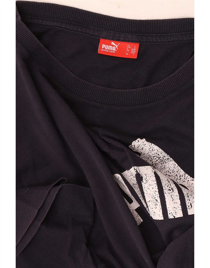 Męski T-shirt Puma z grafiką, duży, granatowy