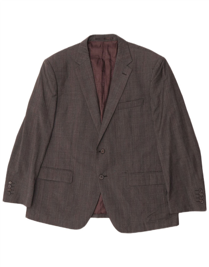 Marks & Spencer Męska marynarka zapinana na 2 guziki UK 46 XL, szara wełniana kratka