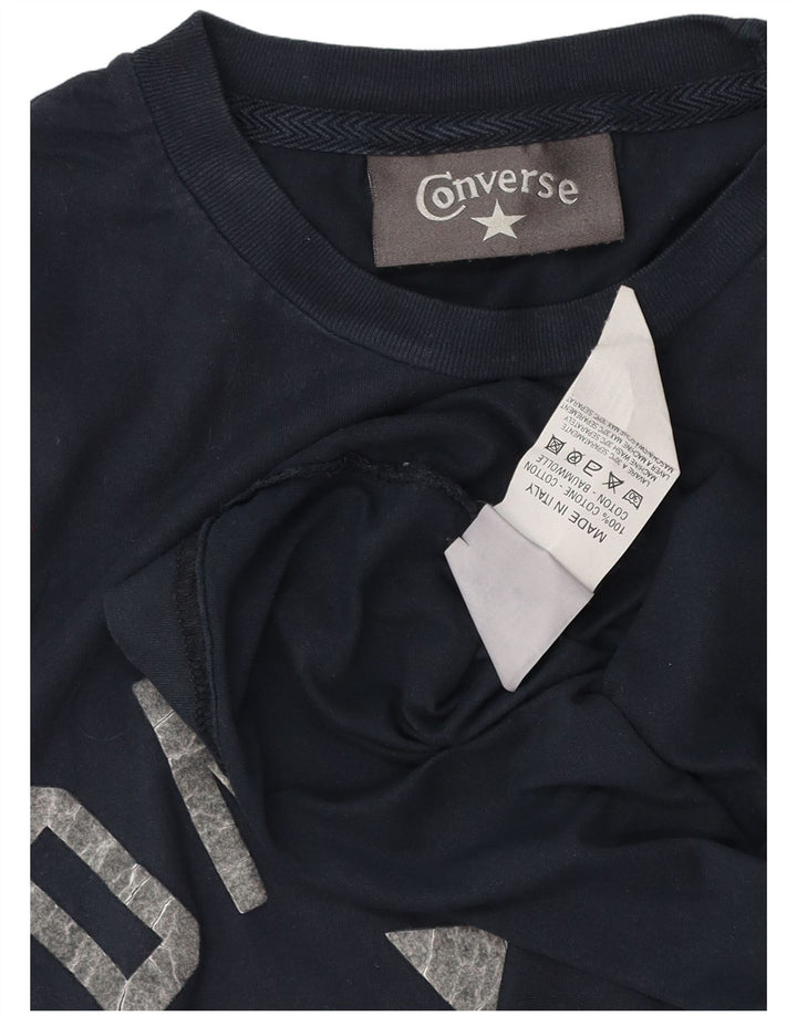 Converse Męski T-shirt z grafiką, mały, granatowy, bawełniany