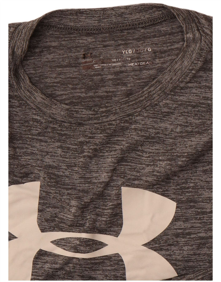 Chłopięcy T-shirt z grafiką UNDER ARMOUR Heat Gear na 11-12 lat, duży, szary