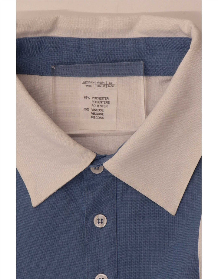 Męska koszula pulowerowa w stylu vintage z grafiką UK 54/56 5XL Niebieski blok kolorów