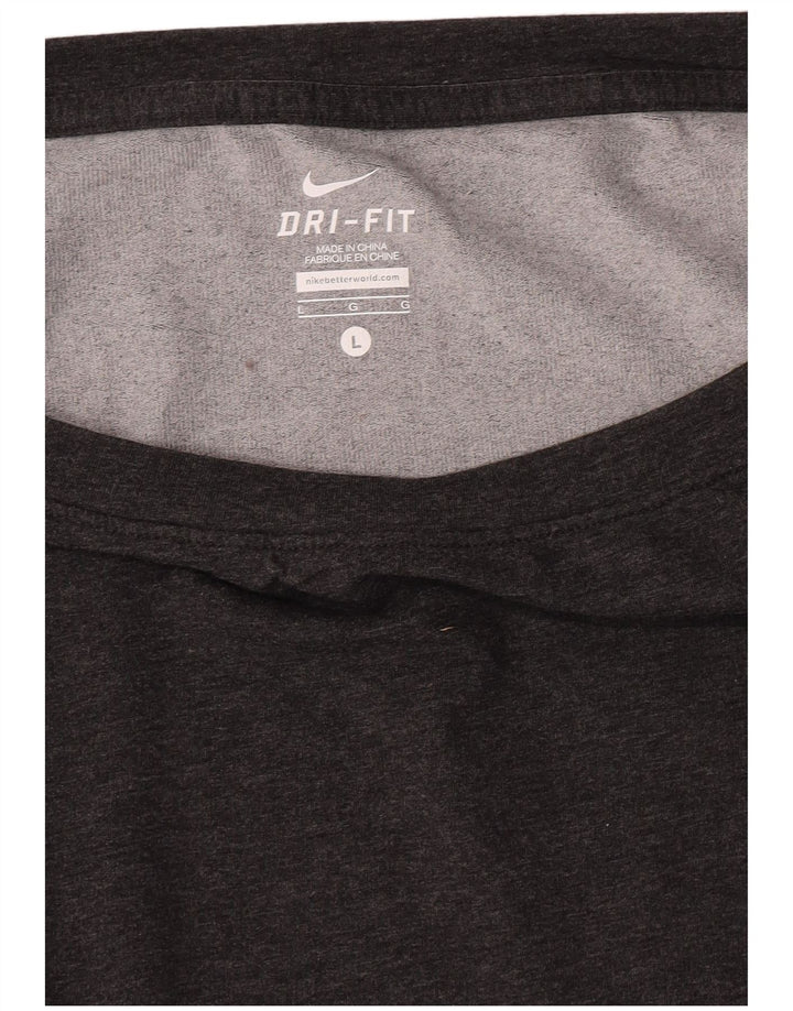 Damska koszulka Nike Dri Fit z długim rękawem, UK 16, duży, szary, nakrapiany poliester