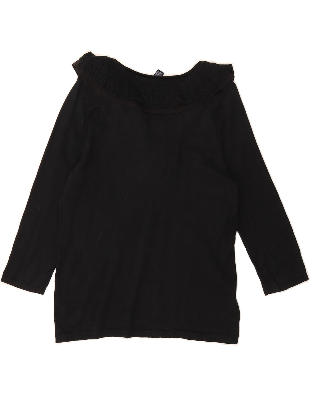 CHAPS Womens Top 3/4 Sleeve UK 14 Large Black Cotton Vintage Chaps and Second-Hand Chaps from Messina Hembry 