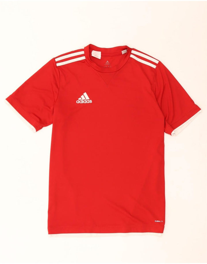 Adidas Chłopięca Koszulka Climalite Top 15-16 Lat Czerwony Poliester