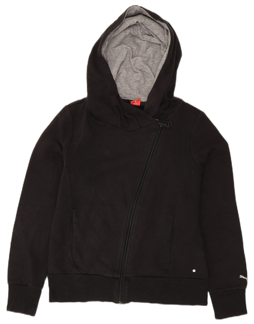 Damski sweter z kapturem i zamkiem błyskawicznym PUMA UK 14, duży, czarny, bawełniany