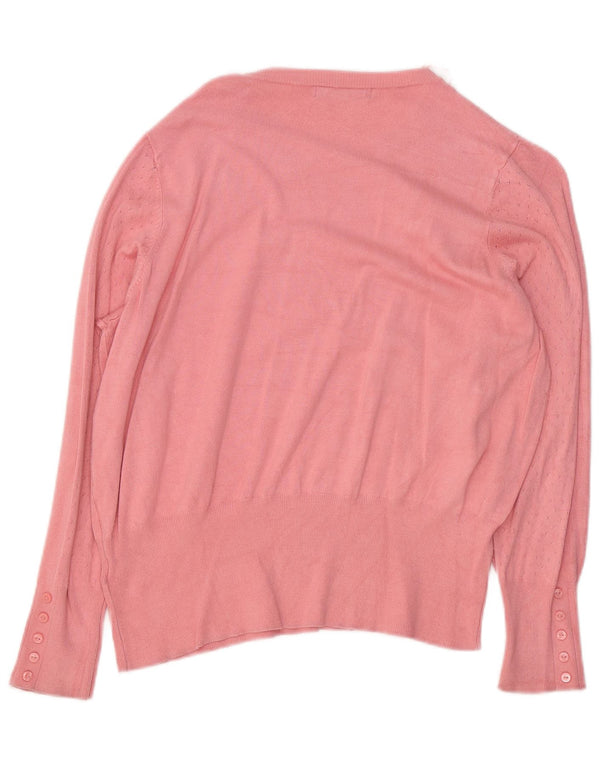 Marks & Spencer Damski sweter z dekoltem w łódkę, UK 18 XL, różowa wiskoza