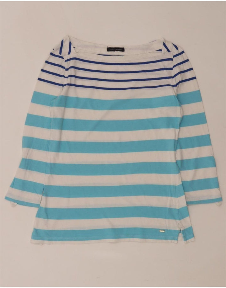 Damski top TOMMY HILFIGER z rękawem 3/4 UK 12 w średnie niebieskie paski