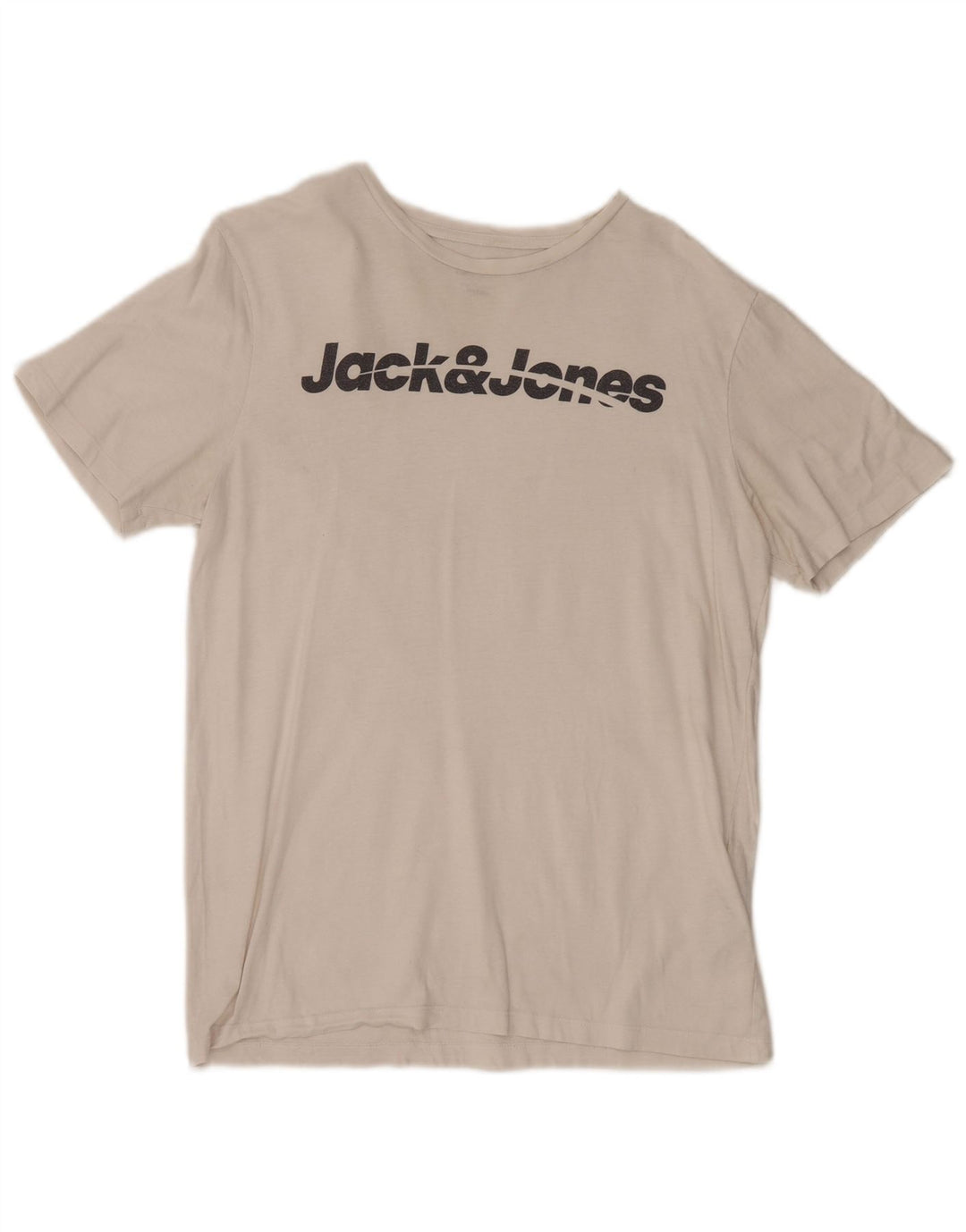 Męski T-shirt z grafiką Jack & Jones o regularnym kroju, średni, biały, bawełniany