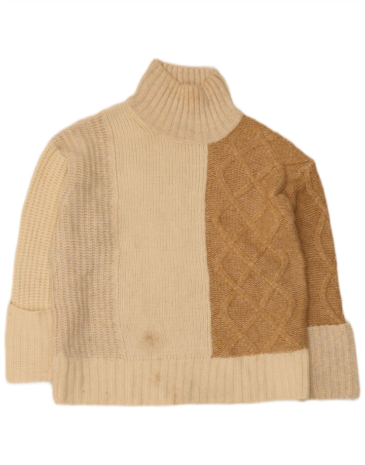 Marks & Spencer Damski sweter z golfem UK 10, mały, w kolorze złamanej bieli