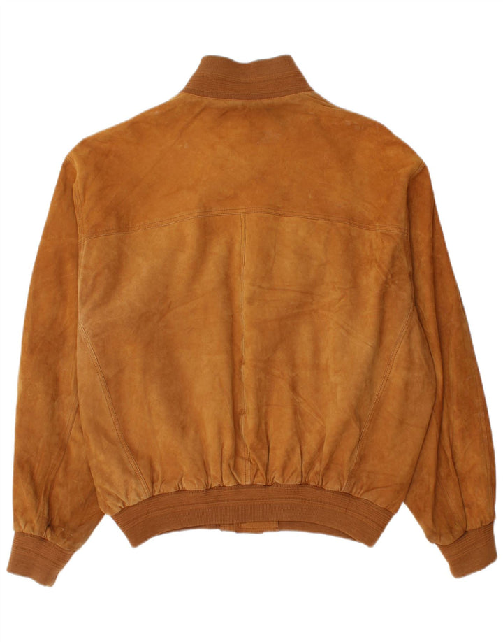 Vintage męska zamszowa kurtka bomber IT 52 XL brązowa skóra