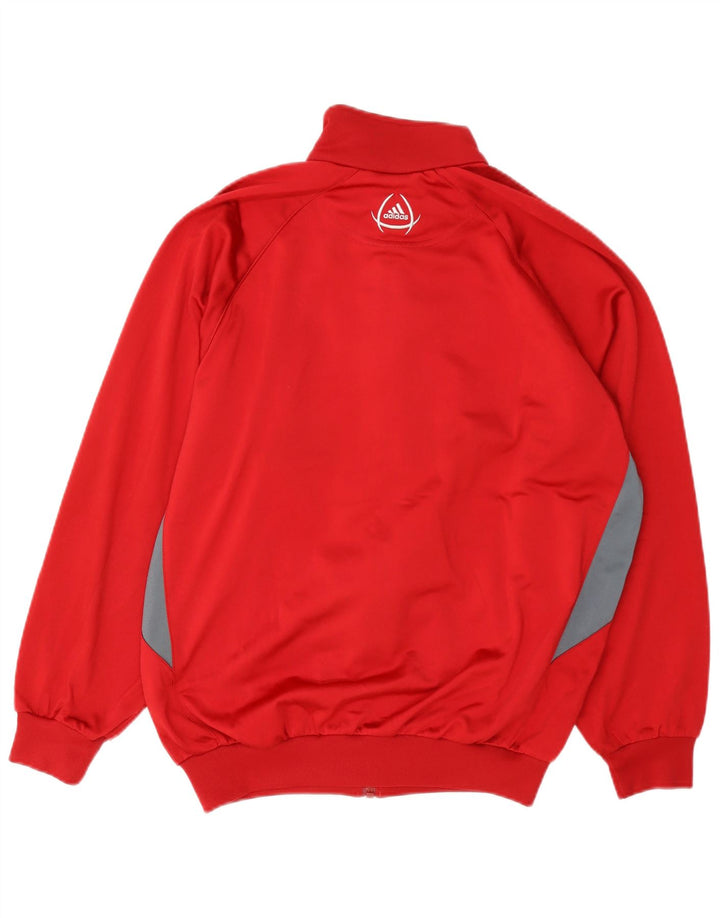 Adidas Męska bluza dresowa UK 34/36 Mały czerwony poliester z blokami kolorów