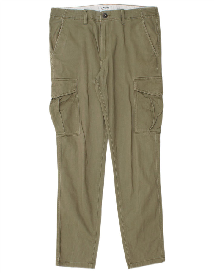 Męskie spodnie cargo Jack & Jones W32 L30, bawełna khaki
