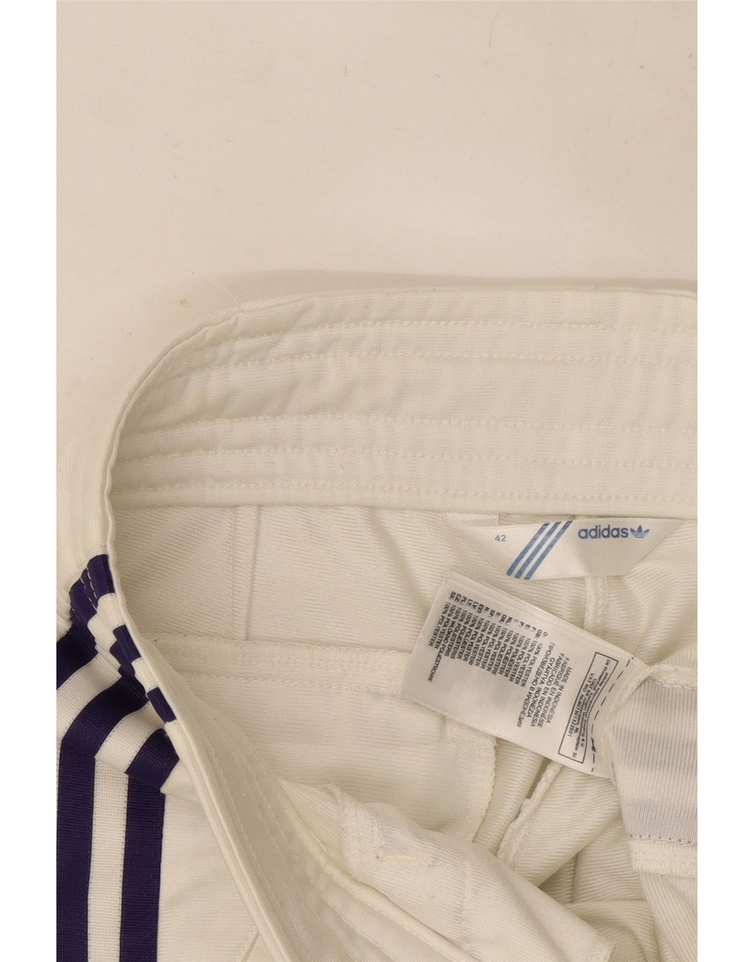 Damskie spodnie dresowe Adidas EU 42, duże, białe, poliestrowe