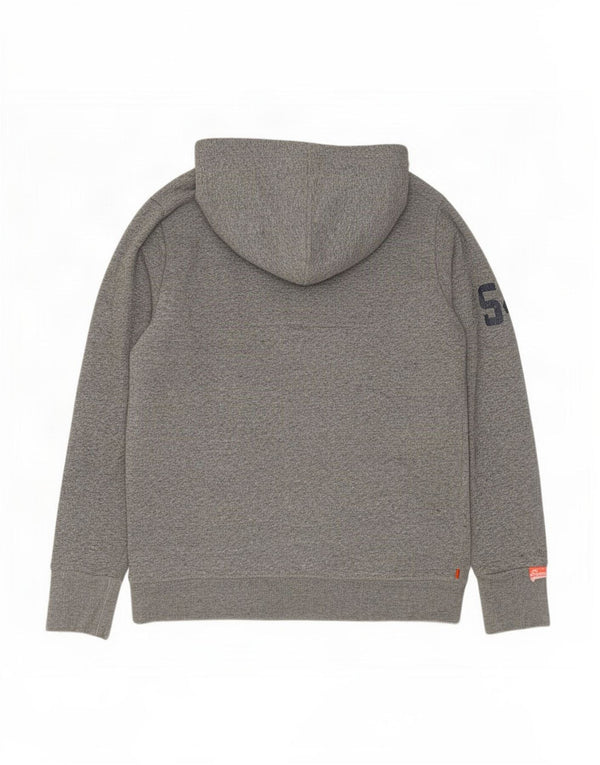 Damski sweter z kapturem Superdry, UK 12, średnioszary, bawełniany w cętki