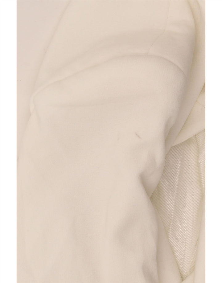 Damska marynarka Zara, otwarta, oversize, UK 6 XS, biały poliester