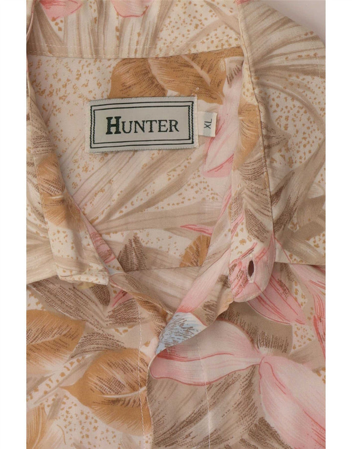 Męska koszula z krótkim rękawem Hunter, XL, wielokolorowe kwiaty