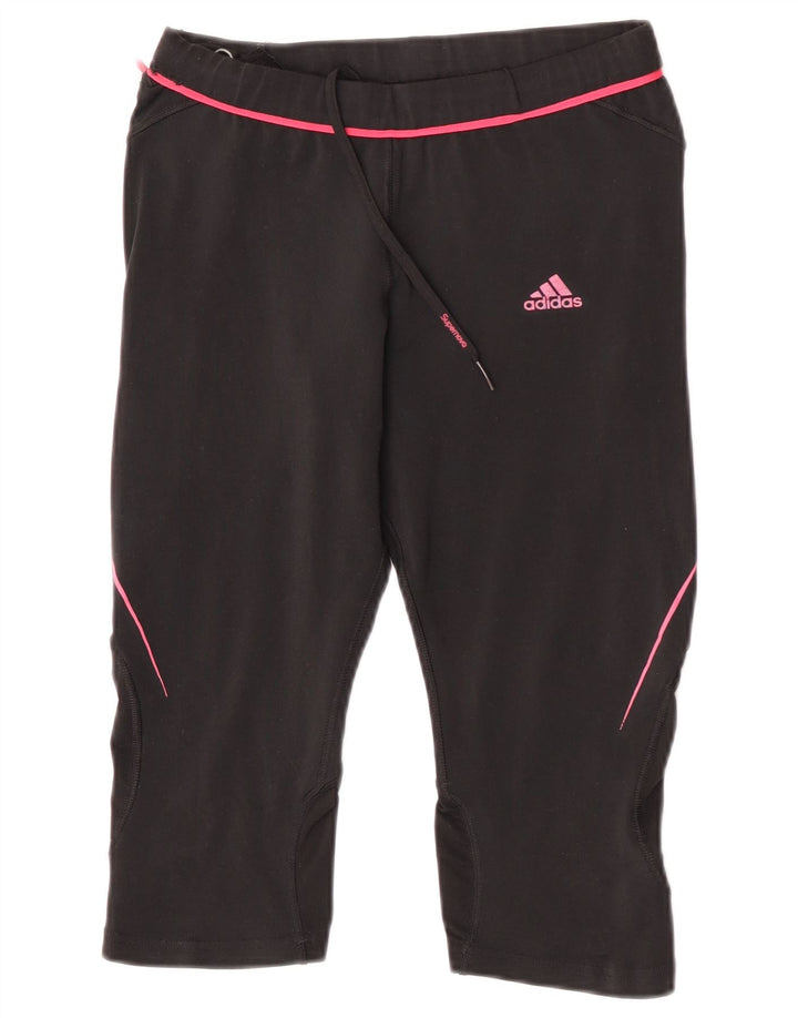 Damskie legginsy Adidas Climacool Capri UK 12, średni czarny poliester