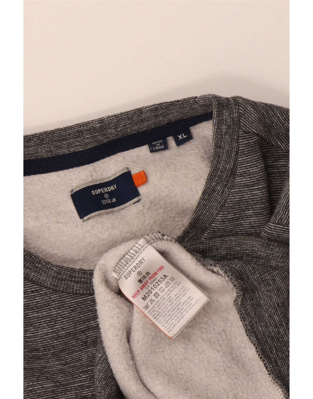 Męski sweter Superdry XL, szara, bawełniana w plamki