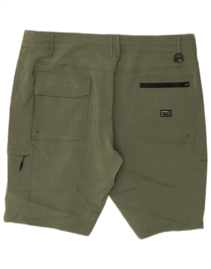 Męskie spodenki cargo O'Neill W36, duże, poliestrowe paski w kolorze khaki