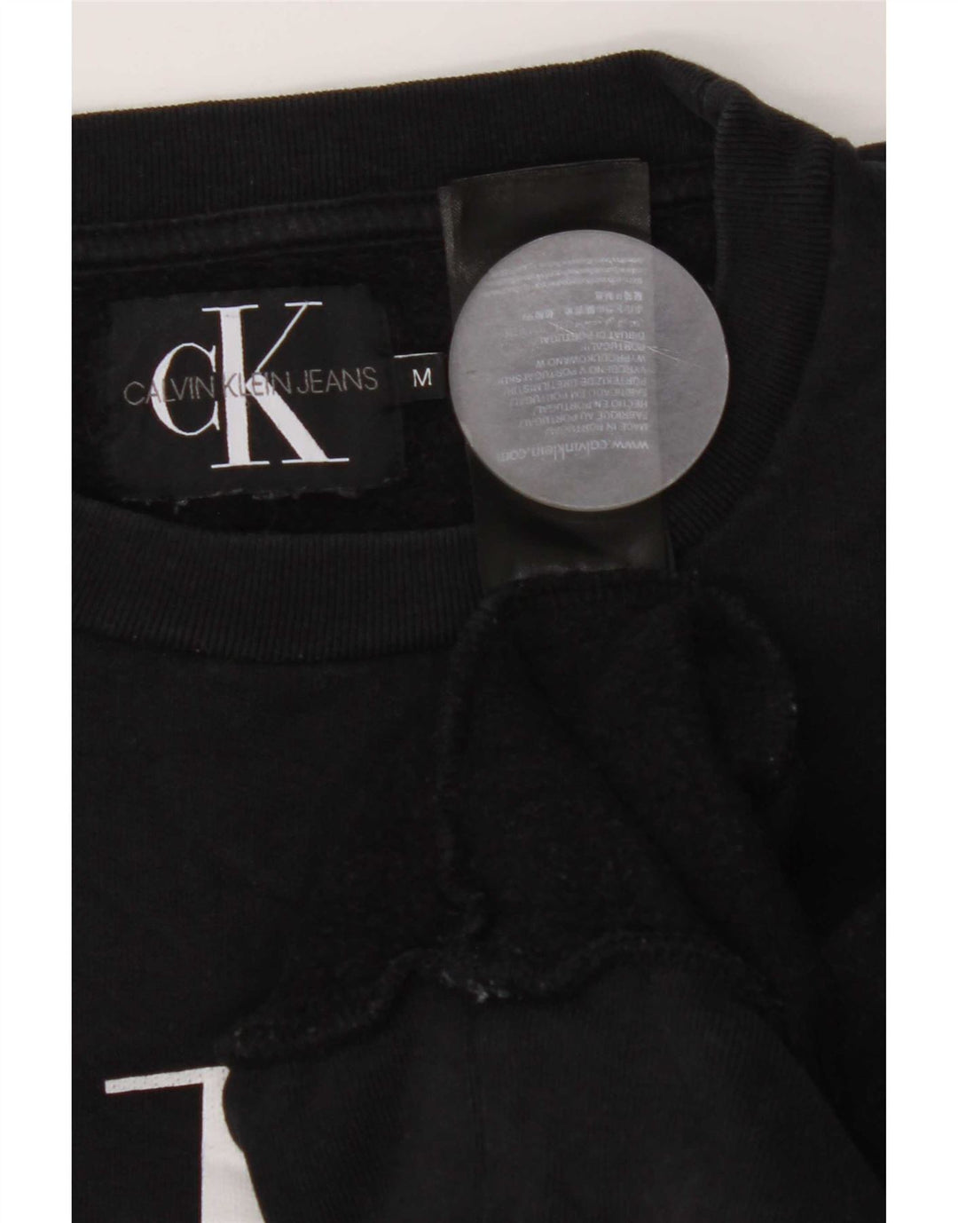 Męska bluza z grafiką Calvin Klein Jeans, średnia czarna, bawełniana