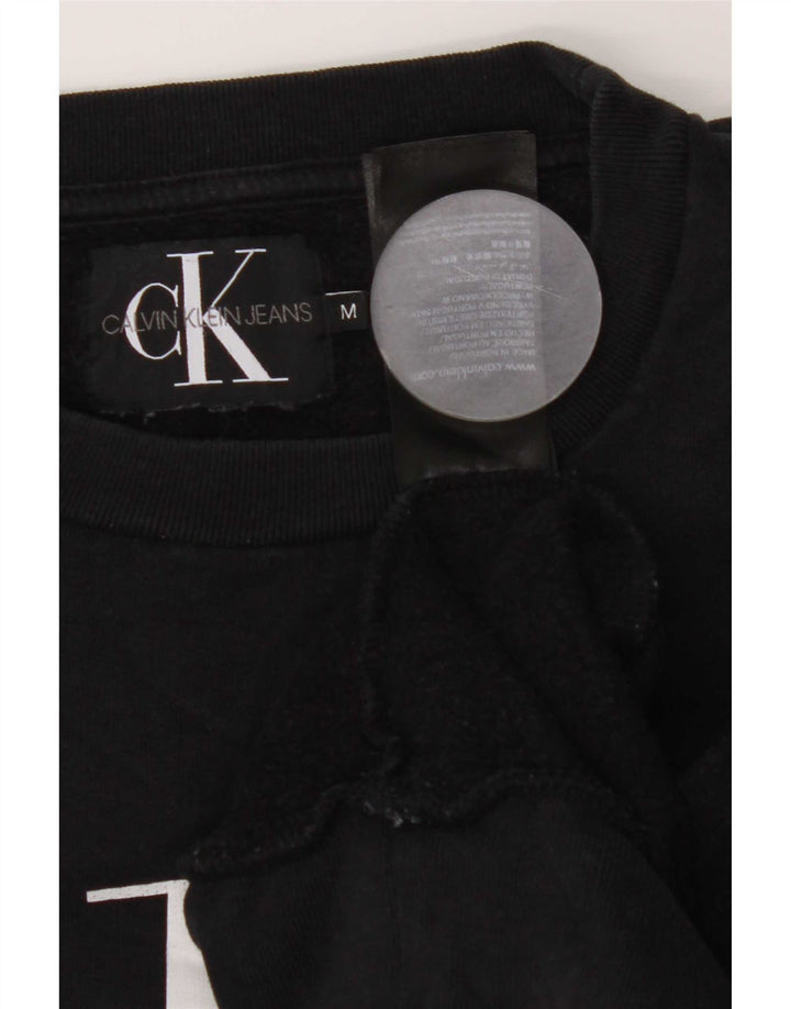 Męska bluza z grafiką Calvin Klein Jeans, średnia czarna, bawełniana
