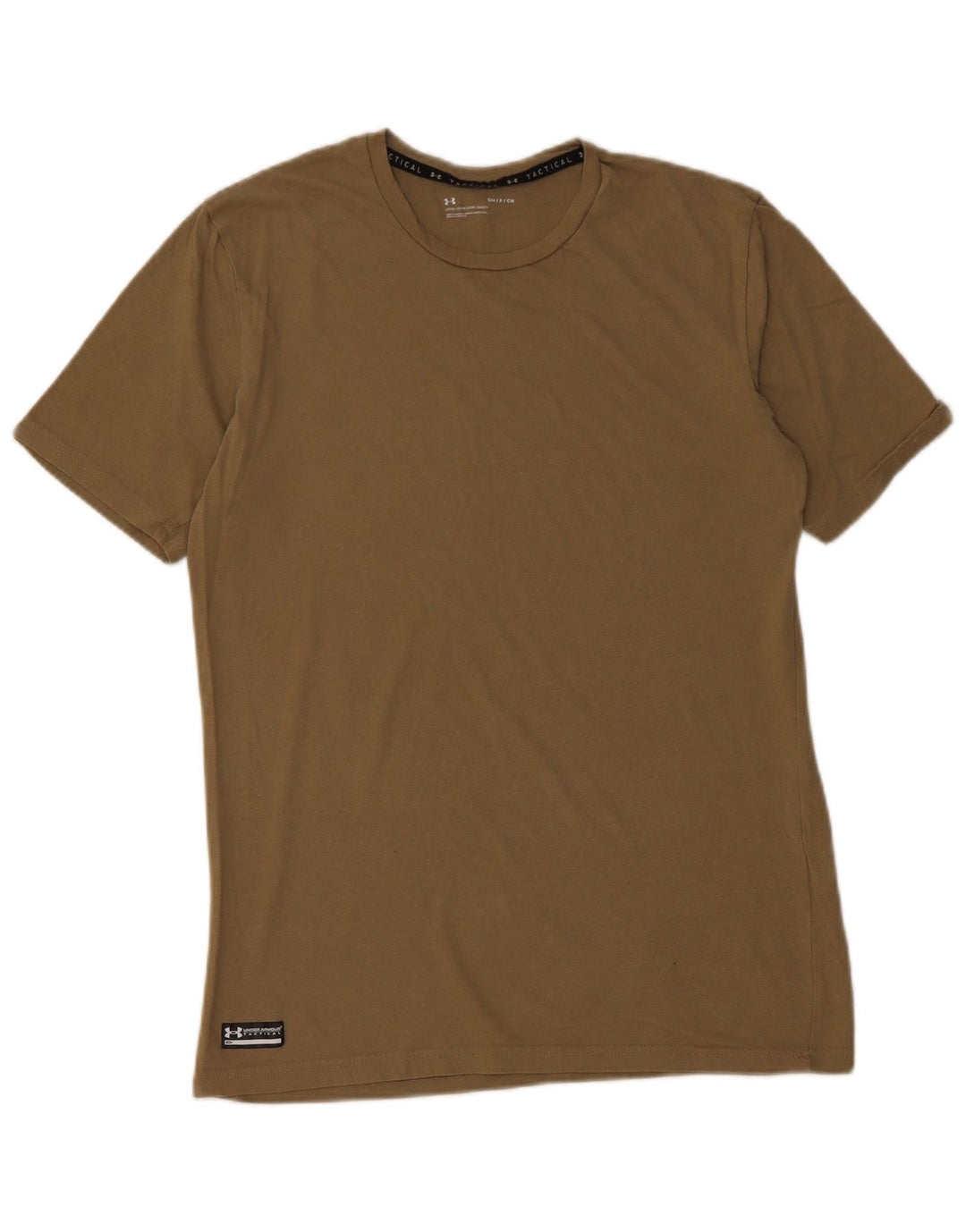 UNDER ARMOUR Męski T-shirt Top, mały, bawełniany khaki