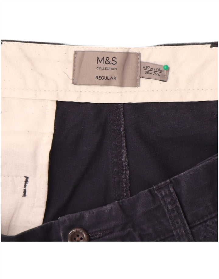 Marks & Spencer Męskie proste spodnie chino W38 L29 granatowe