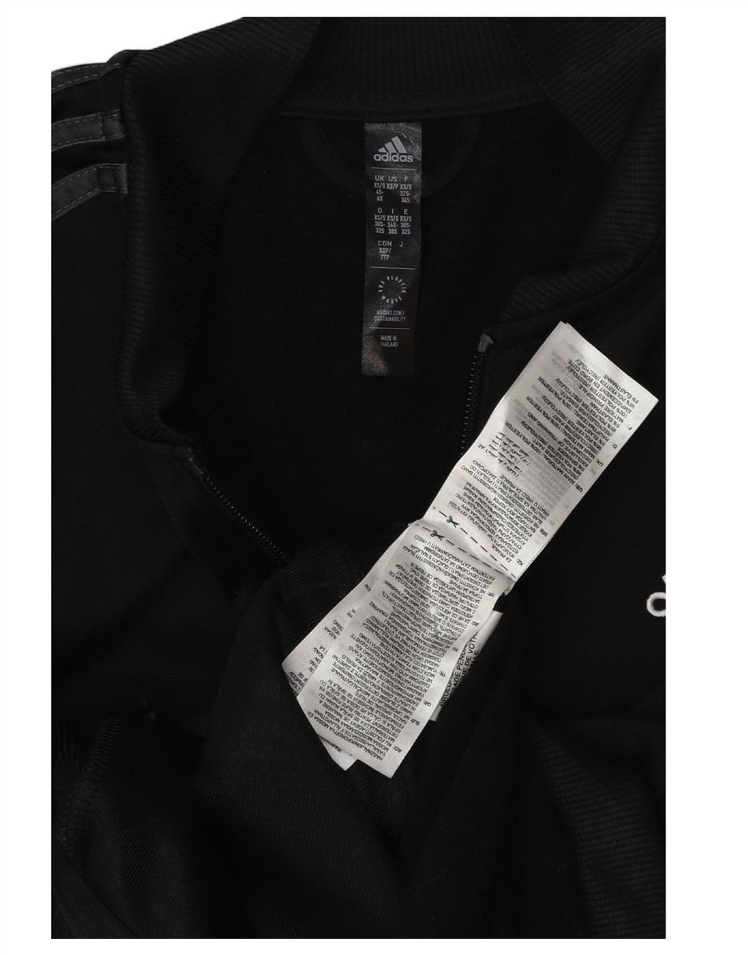 ADIDAS Womens Tracksuit Top Jacket UK 6 XS Black Polyester