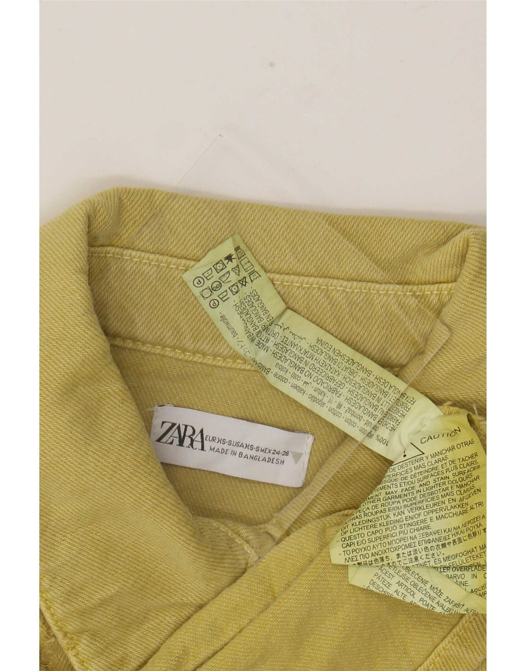 Damska kurtka oversize Zara UK 6 XS, żółta, bawełniana