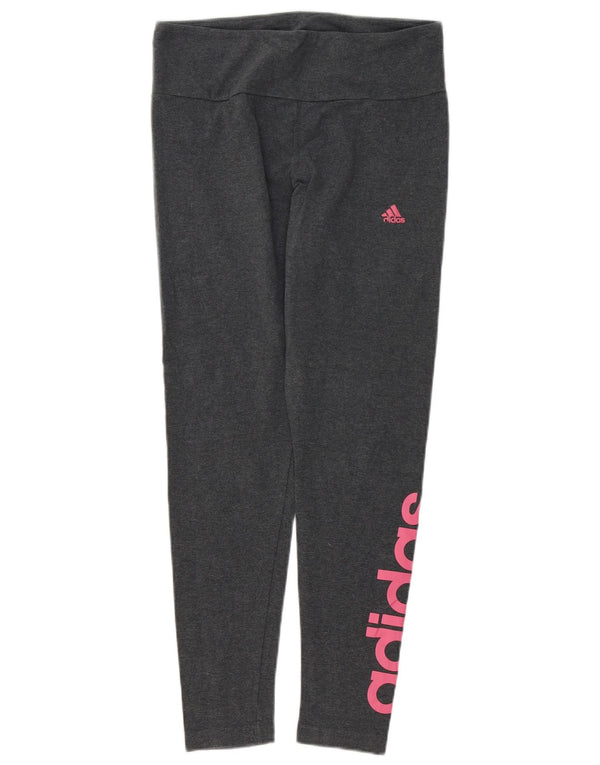 Damskie legginsy Adidas Graphic UK 16/18, duże, szare, bawełniane
