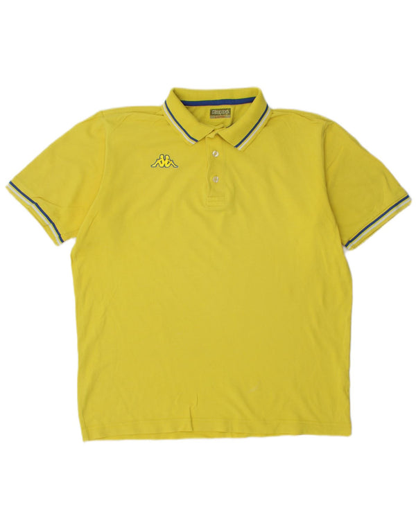 Męska koszulka polo Kappa, duża, żółta, bawełniana