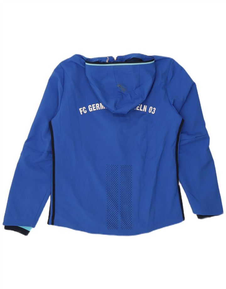 Adidas Męski dres z kapturem i grafiką, górna kurtka, średni niebieski poliester