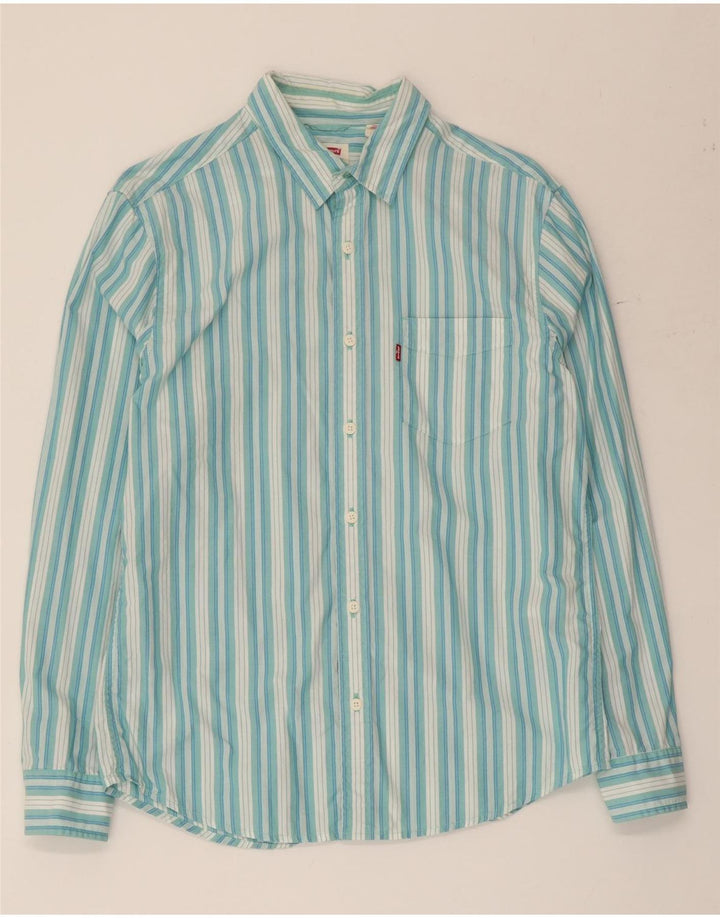 Koszula męska Levi's Standard, bawełniana w średnie niebieskie paski