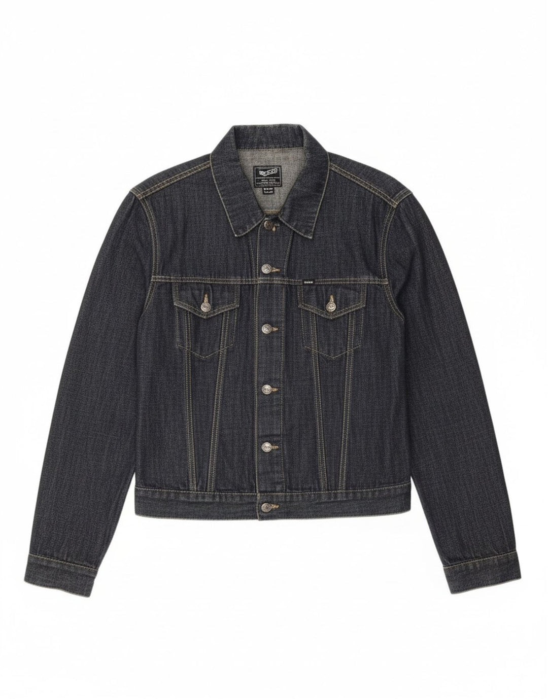 GAS Womens Denim Jacket UK 18 XL Navy Blue Cotton