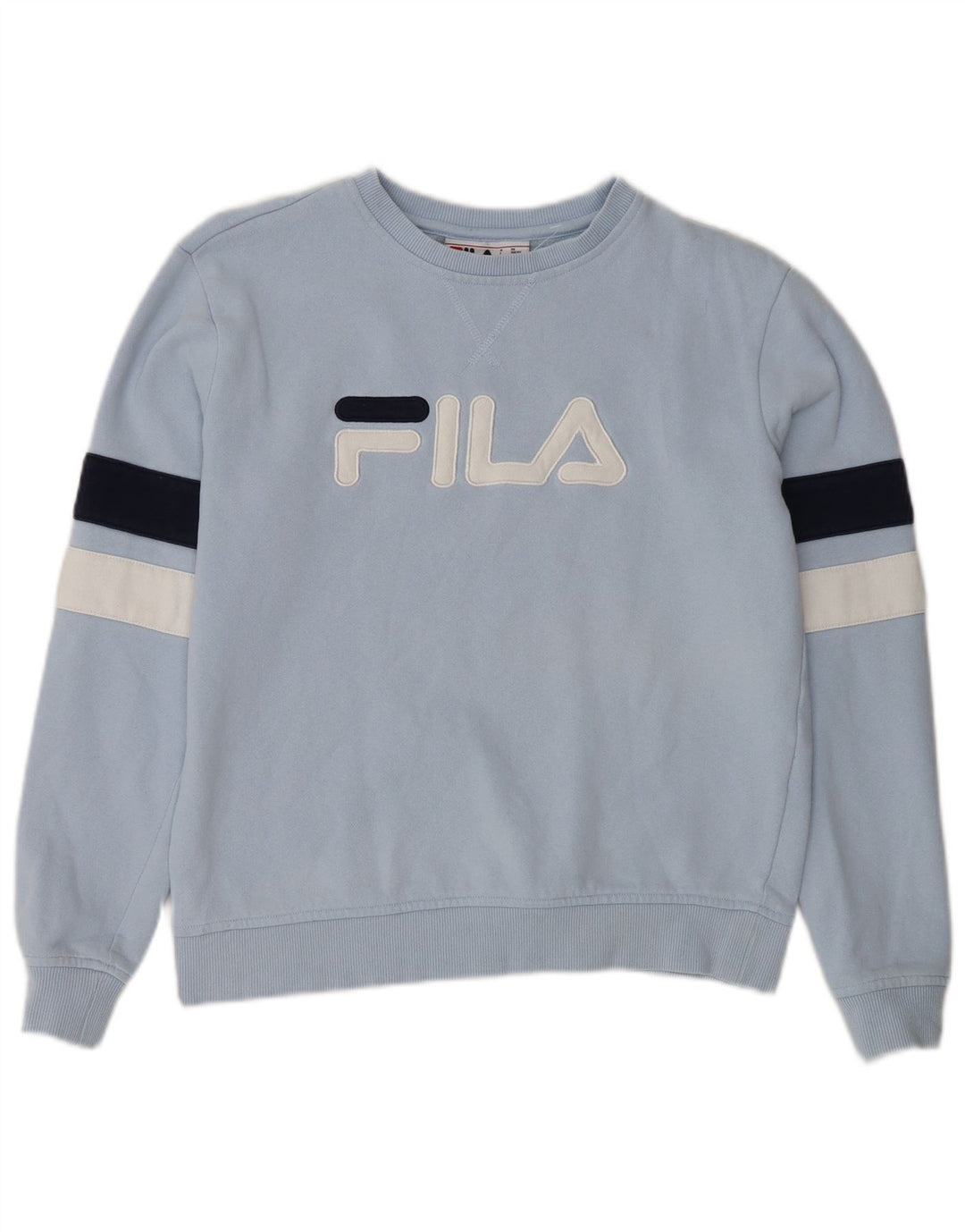 Damski sweter oversize FILA UK 10, mały, niebieski, z blokami kolorów