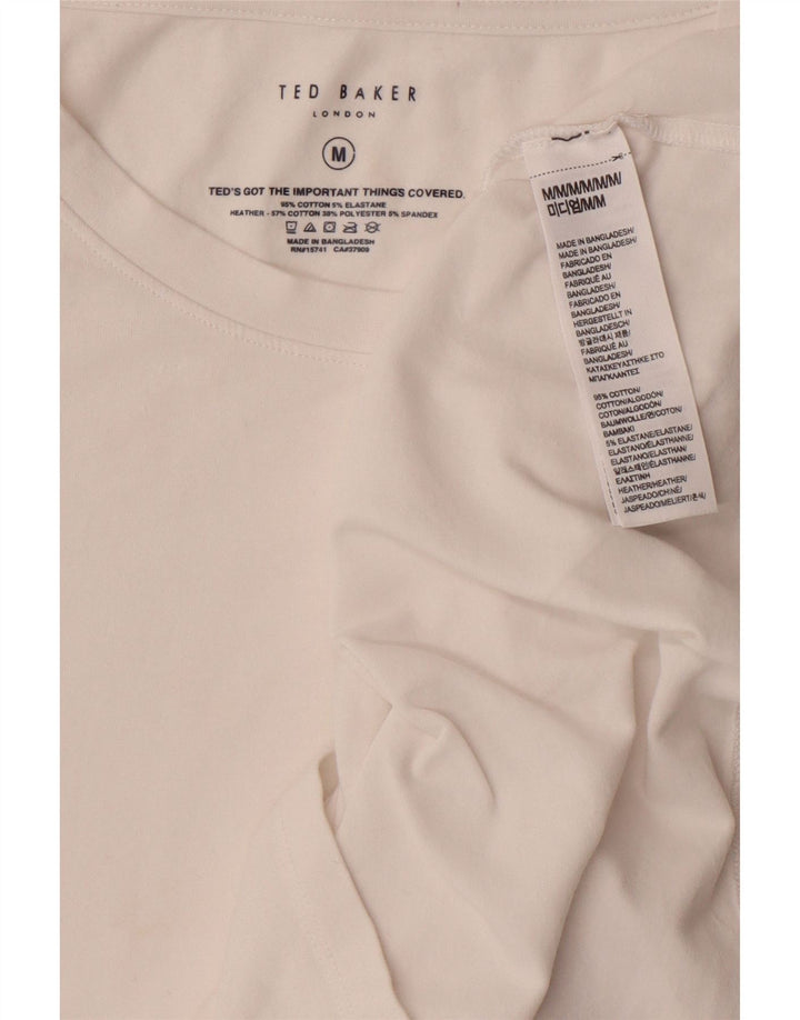 TED BAKER Mens London T-Shirt Top Medium White Cotton