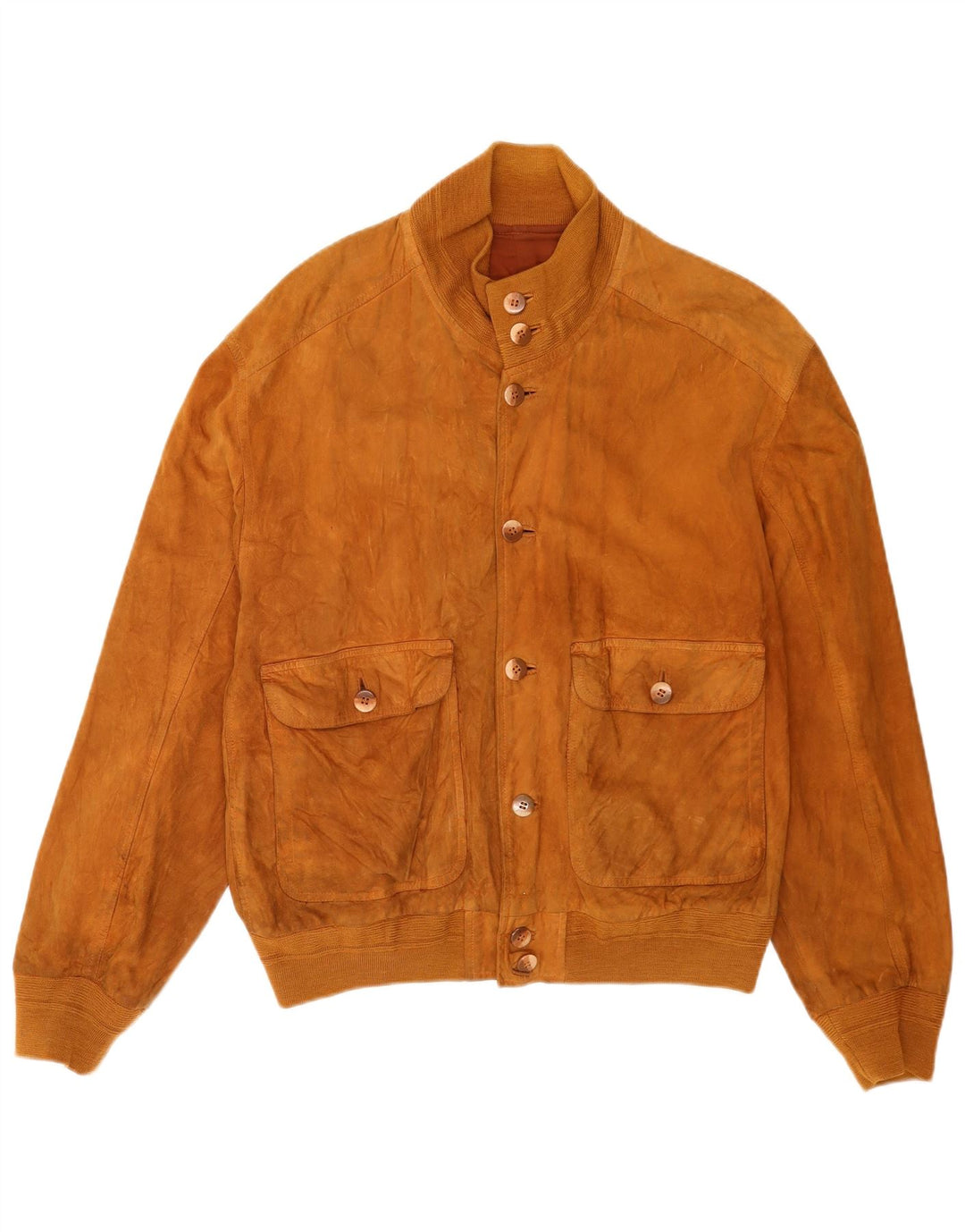 Vintage męska zamszowa kurtka bomber IT 52 XL brązowa skóra